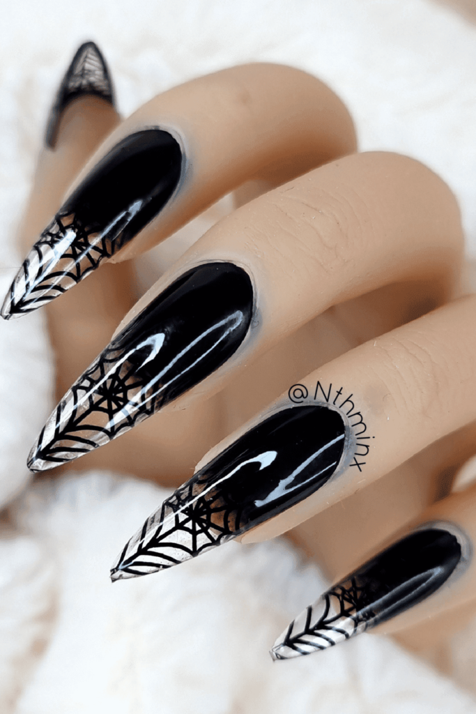 Ombre Spider Web Nails