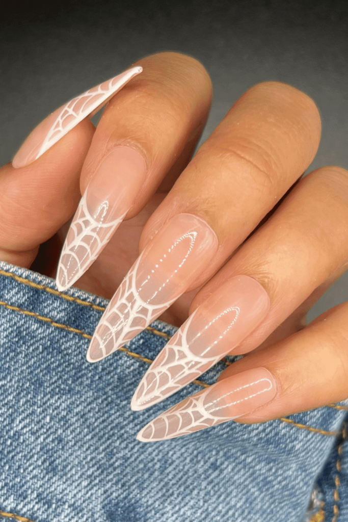 Spider Web French Press On Nails 