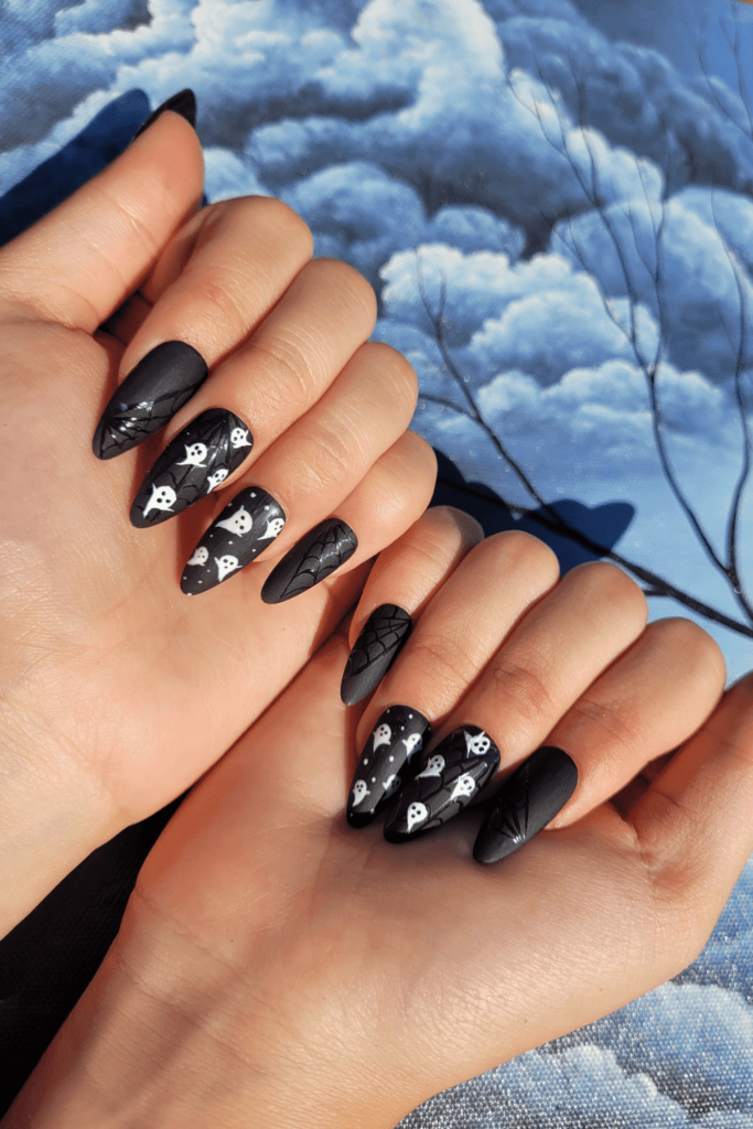 Halloween with Ghosts Nails