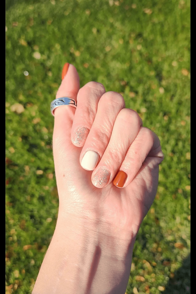 Short Orange Nails 