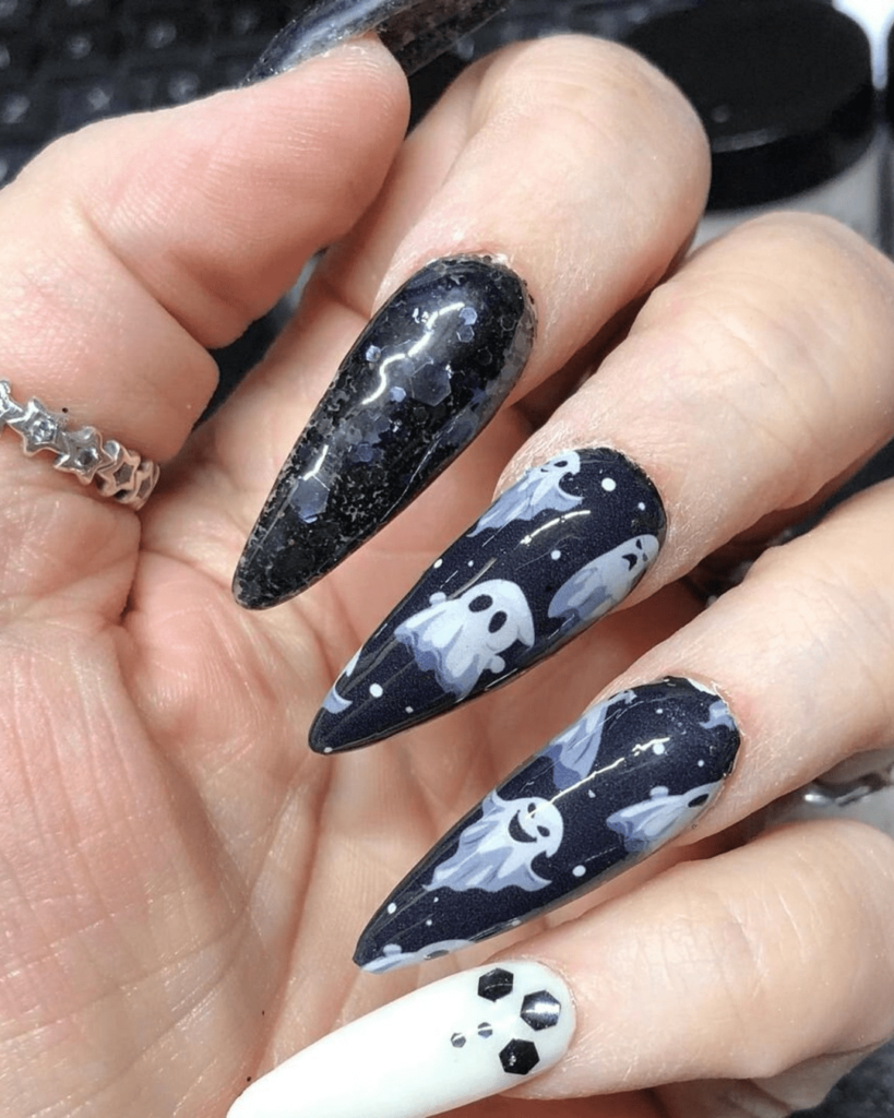 Ghosts Wrap Nails Ideas