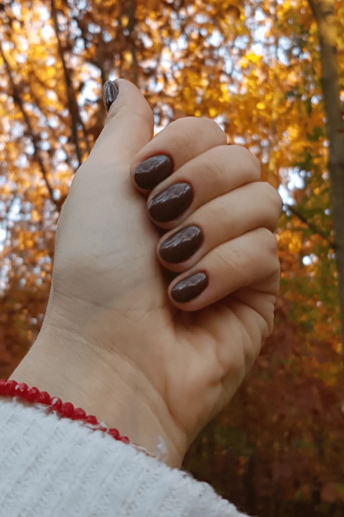 Chocolatey simple fall nails