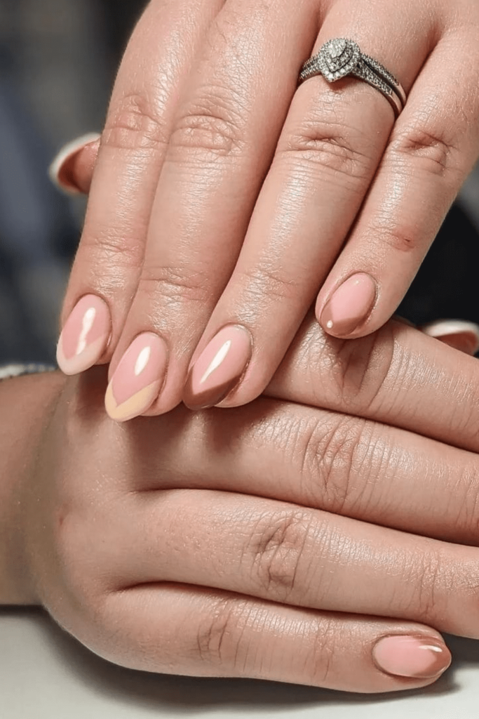 Nude Tips fall nail design for short nail