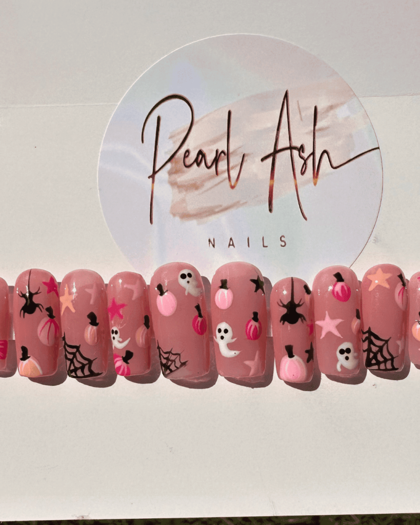 Pink Ghost Nails Ideas