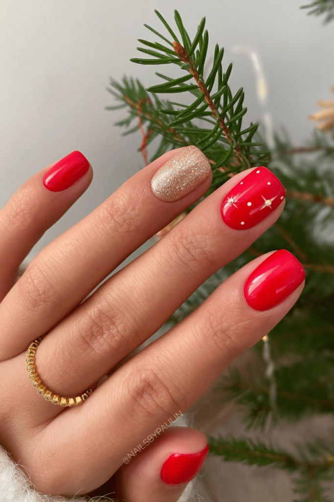 Chic Red Christmas Nails