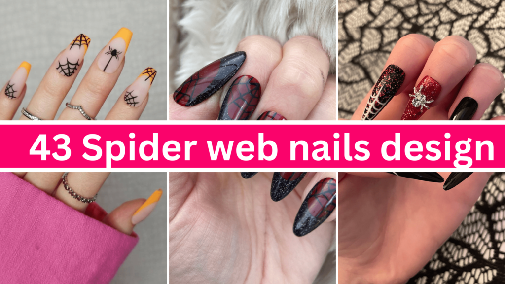 Spider web nails design