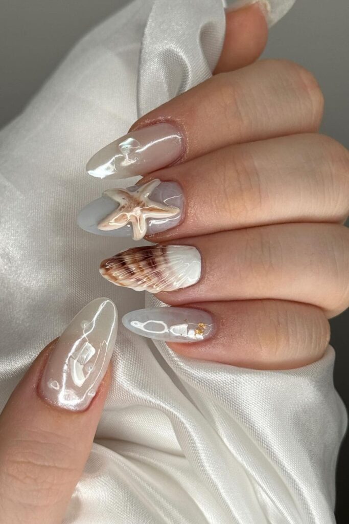 Seashell & Starfish Nail Design