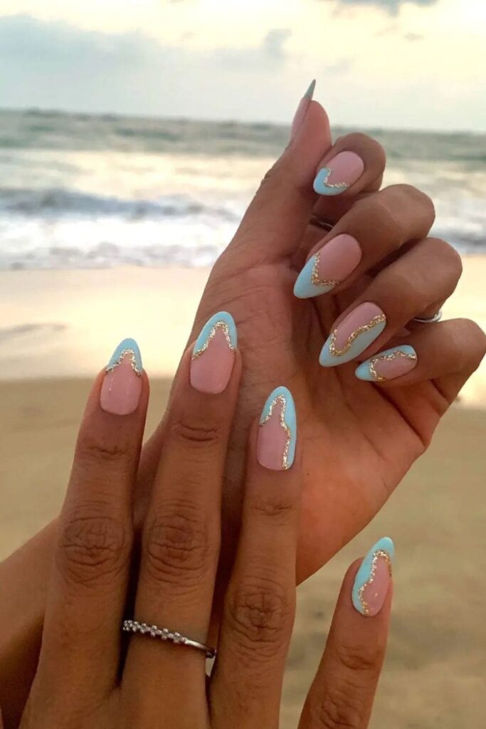 Ocean Wave French Tips